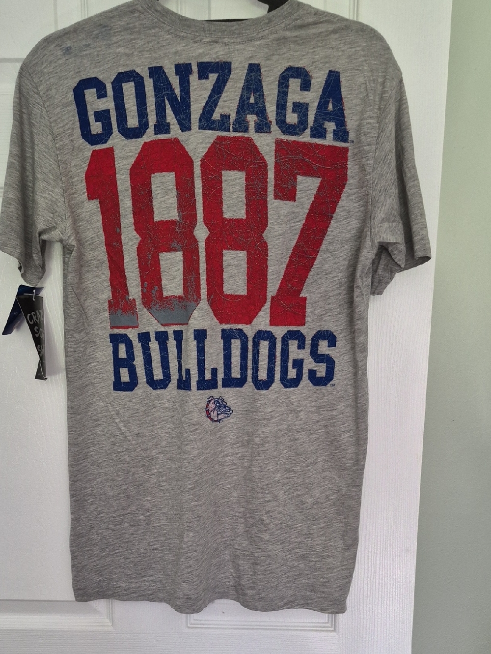 NWT Womens Bulldogs Gray Tee with Red & Blue 1887 Graphic Small